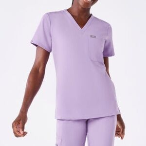 Figs Lavender Dew Scrubs Set XXS Top and XXSP Zamora HW Jogger Bottoms
